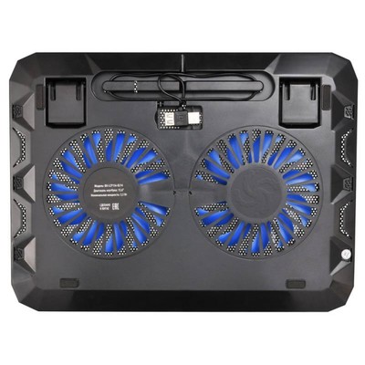 Подставка для ноутбука Buro BU-LCP156-B214, 15.6", 1xUSB, 2×140 мм FAN чёрная