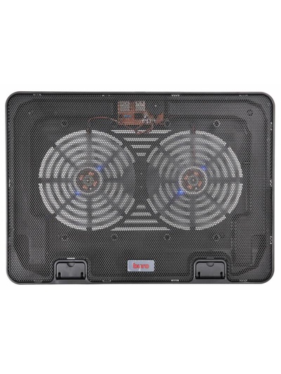 Подставка для ноутбука Buro BU-LCP156-B214H, 15.6", 2×USB, 2×140 мм вентиляторы, чёрная