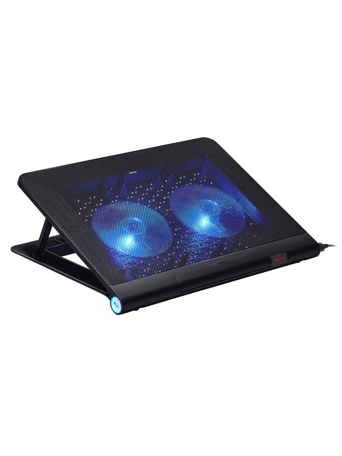 Подставка для ноутбука Buro BU-LCP170-B214, 17", 2xUSB, 2×140 мм FAN чёрная - Фото 1
