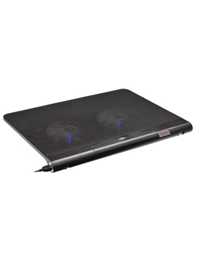 Подставка для ноутбука Buro BU-LCP170-B214, 17", 2xUSB, 2×140 мм FAN чёрная