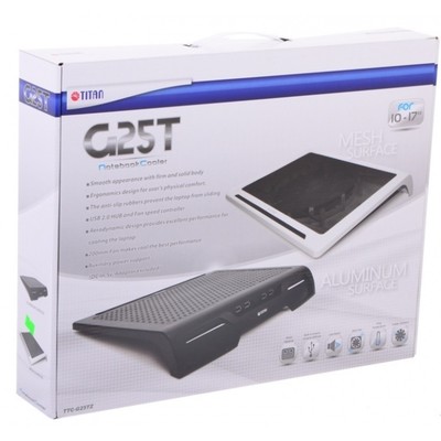 Подставка для ноутбука Titan TTC-G25T/B2 17" 20дБ 2xUSB 1x 200ммFAN черная