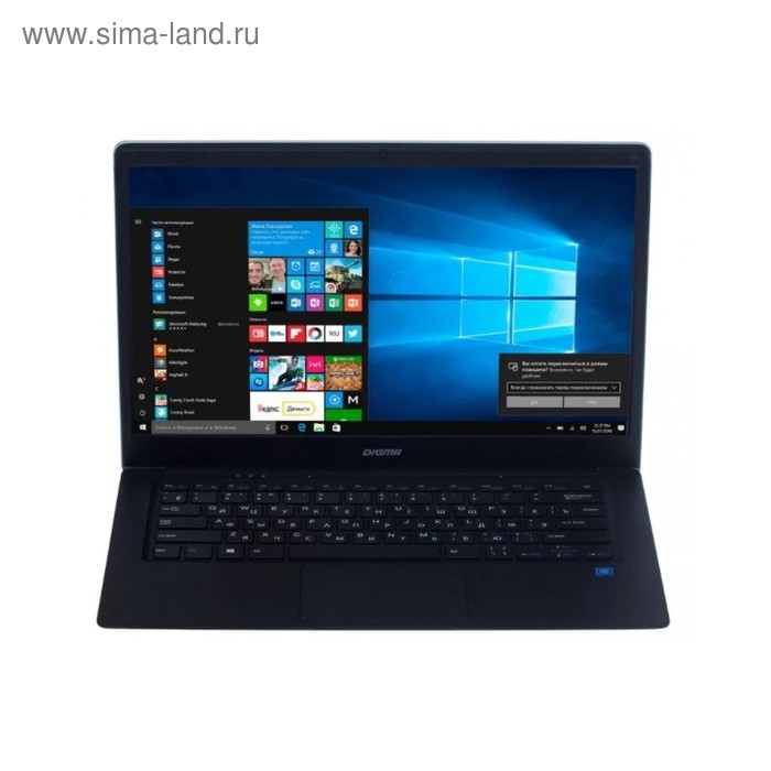 Ноутбук Digma EVE 1402 Atom X5 Z8350/4Gb/SSD32Gb/Intel HD400/14.1"/TN/HD/W10 черн-серебр - Фото 1