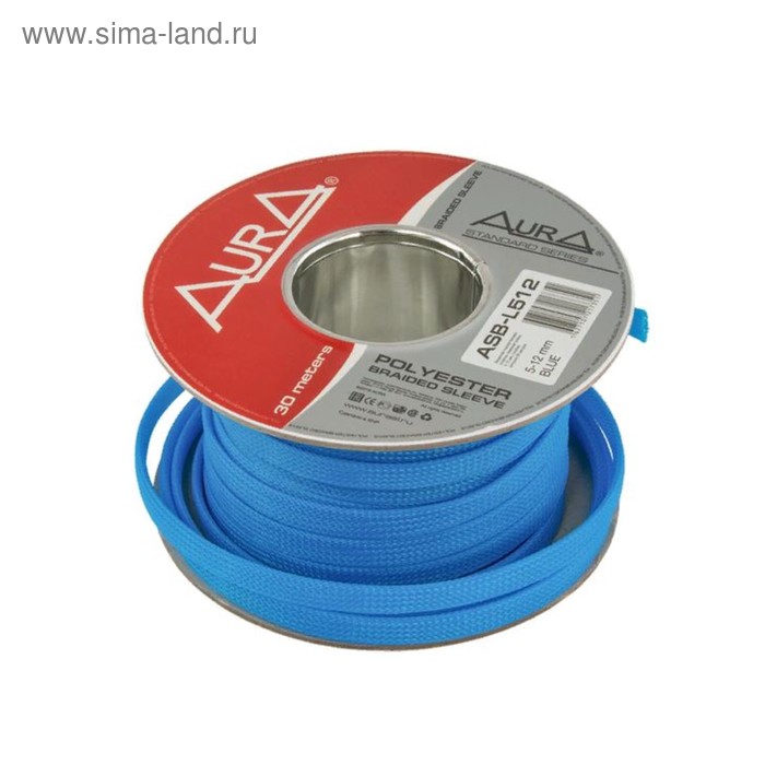 Кабельная оплётка Aura ASB-L512, полиэстер, 5-12 мм, голубой, бухта 30 м - Фото 1