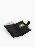 Портмоне мужское на кнопке, 3 в 1, для автодокументов и паспорта, 2 отдела, для карт, для монет, чёрное - Фото 5