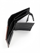 Портмоне мужское на кнопке, 3 в 1, для автодокументов и паспорта, 2 отдела, для карт, для монет, цвет чёрный, кофе - Фото 11