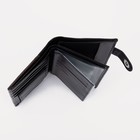 Портмоне мужское на кнопке, 3 в 1, для автодокументов и паспорта, 2 отдела, для карт, для монет, цвет чёрный, кофе - Фото 6