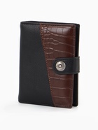 Портмоне мужское на кнопке, 3 в 1, для автодокументов и паспорта, 2 отдела, для карт, для монет, цвет чёрный, кофе - Фото 8