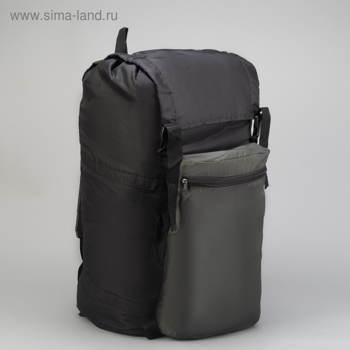 Рюкзак туристический, 70 л, отдел на шнурке, наружный карман, цвет чёрный - Фото 1