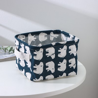 Корзина для хранения с ручками «Медведи», 20.3×16.5×13.3 см