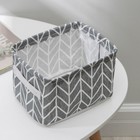 Корзина для хранения с ручками Доляна «Зигзаг», 20.5×16×12 см, серая - Фото 2