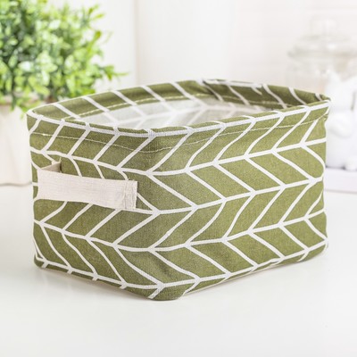 Корзина для хранения с ручками «Зигзаг», 23×17.5×14 см, зелёная