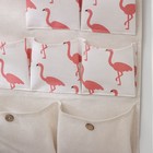 Органайзер подвесной с карманами Доляна «Фламинго», 7 отделения, 38×46,5 см, цвет серый - Фото 3