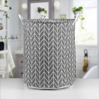 Корзина для белья Доляна «Зигзаг», 35×35×45 см, серая - Фото 4