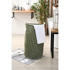 Корзина для белья Доляна «Зигзаг», 35×35×60 см, зелёная - Фото 2