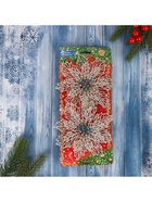 Ёлочные игрушки 2 шт. «Зимнее волшебство. Ажурный цветок» пластик, 14 см, серебро - Фото 4