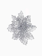 Ёлочные игрушки 2 шт. «Зимнее волшебство. Ажурный цветок» пластик, 14 см, серебро - Фото 6