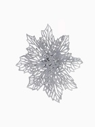 Ёлочные игрушки 2 шт. «Зимнее волшебство. Ажурный цветок» пластик, 14 см, серебро - Фото 7