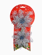 Ёлочные игрушки 2 шт. «Зимнее волшебство. Ажурный цветок» пластик, 14 см, серебро - Фото 8