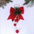 Украшение ёлочное «Зимнее волшебство. Бант», новогоднее, 16×18.5 см, красное - Фото 1