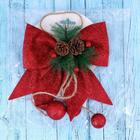 Украшение ёлочное «Зимнее волшебство. Бант», новогоднее, 16×18.5 см, красное - Фото 2