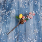 Еловая ветка декоративная «Зимнее волшебство. Грёзы», 15 см - Фото 4