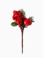 Еловая ветка декоративная «Зимнее волшебство. Грёзы», яблоко, красная калина, 17 см - Фото 5