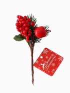 Еловая ветка декоративная «Зимнее волшебство. Грёзы», яблоко, красная калина, 17 см - Фото 7