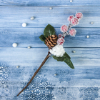 Декор "Зимние грезы" красные ягодки шишка снежок, 18 см - Фото 2