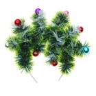 Кокошник «Ёлочки зелёные» с цветными шариками - фото 20850898