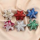 Ёлочные игрушки 6 шт. «Зимнее волшебство. Звёзды с блёстками» пластик, 7 см, МИКС - Фото 1