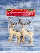 Ёлочные игрушки 2 шт. «Зимнее волшебство. Благородный олень» пластик, 8×15 см, золото - Фото 3