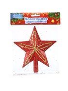 Звезда на ёлку (верхушка) блеск и конфетти 13.5×14.5 см, красный - Фото 7