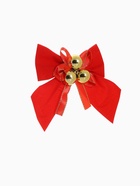 Ёлочные игрушки 3 шт. «Зимнее волшебство. Бант с бубенцами» пластик, 10×10 см, золотисто-красный - Фото 4