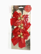 Ёлочные игрушки 3 шт. «Зимнее волшебство. Бант с бубенцами» пластик, 10×10 см, золотисто-красный - Фото 8