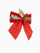 Ёлочные игрушки 3 шт. «Зимнее волшебство. Бант с оленем» пластик, 10×10 см, золотисто-красный - Фото 6