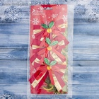 Ёлочные игрушки 3 шт. «Зимнее волшебство. Бант с остролистом», бантики, 10.5×10 см, золотисто-красный - Фото 3