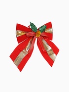 Ёлочные игрушки 3 шт. «Зимнее волшебство. Бант с остролистом», бантики, 10.5×10 см, золотисто-красный - Фото 5