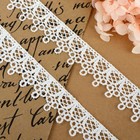 Кружево гипюровое, 20 мм, 9±0.5 м, цвет белый - Фото 2