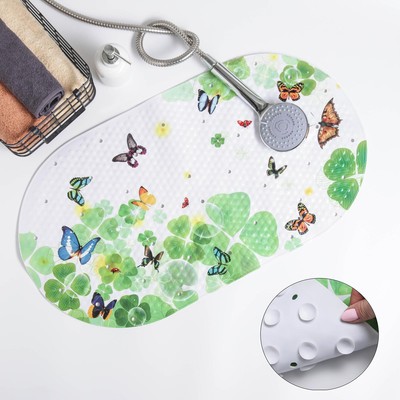 Коврик противоскользящий в ванну на присосках Доляна «Тропики», 38×68 см, цвет МИКС