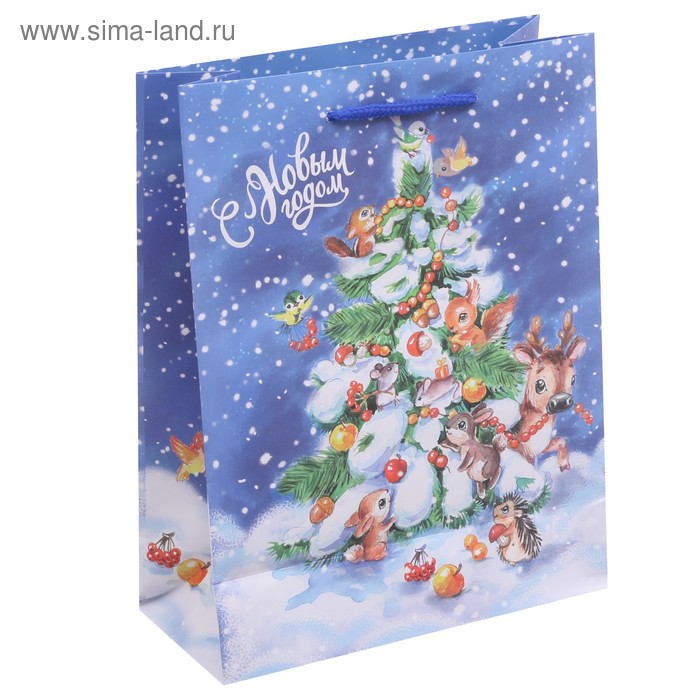 Пакет ламинированный вертикальный «Веселого Нового Года», 23 × 27 × 8 см - Фото 1