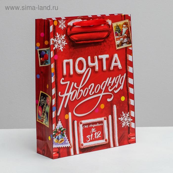 Пакет ламинированный вертикальный «Новогодняя почта», ML 23 × 27 × 8 см - Фото 1