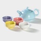 Набор для чайной церемонии керамический «Утро», 5 предметов: 4 пиалы 50 мл, чайник 200 мл - фото 298077106