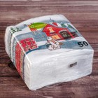 Салфетки новогодние бумажные «Домики», 24×24 см, 50 шт. - Фото 6