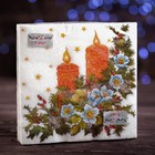 Салфетки новогодние бумажные «Свечи», 2 слоя, 33×33 см, 20 шт. - Фото 4