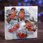 Салфетки новогодние бумажные «Снегири», 2 слоя, 33×33 см, 20 шт. - Фото 4