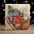 Салфетки бумажные Fresco, 33х33 см, 2 слоя, 20 шт, с рисунком "Весёлые сани" - Фото 3