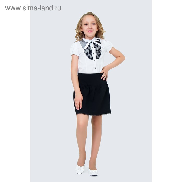 Блузка для девочки, рост 134 см, цвет белый - Фото 1