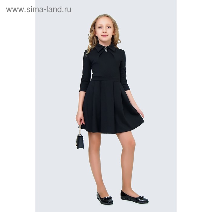 Платье для девочки, рост 134 см, цвет чёрный - Фото 1