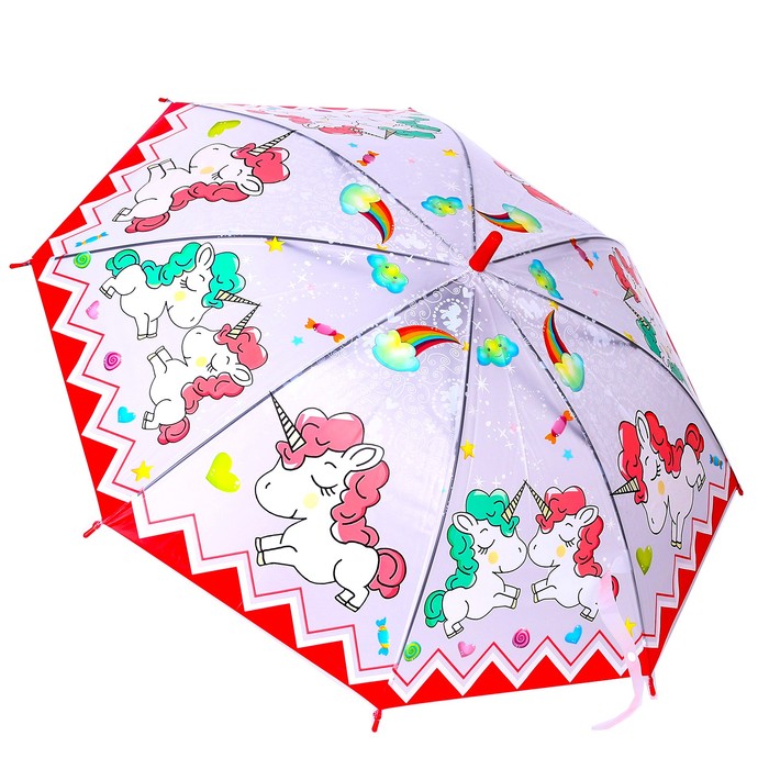Зонт детский «Единороги», со свистком - фото 1905495948
