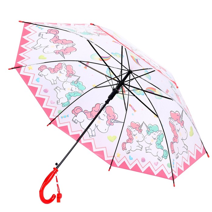 Зонт детский «Единороги», со свистком - фото 1905495949